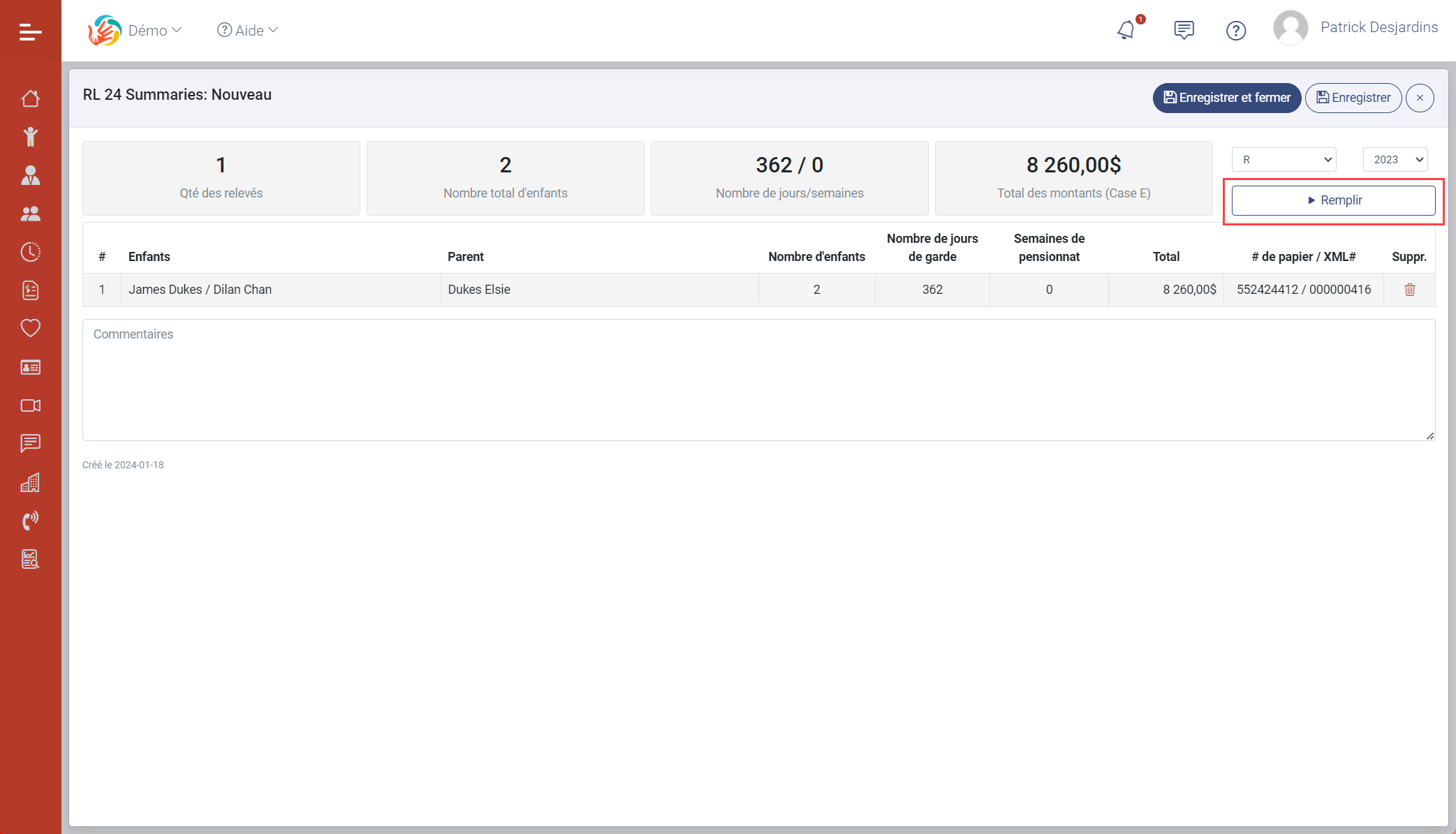 Module de production des relevés 24