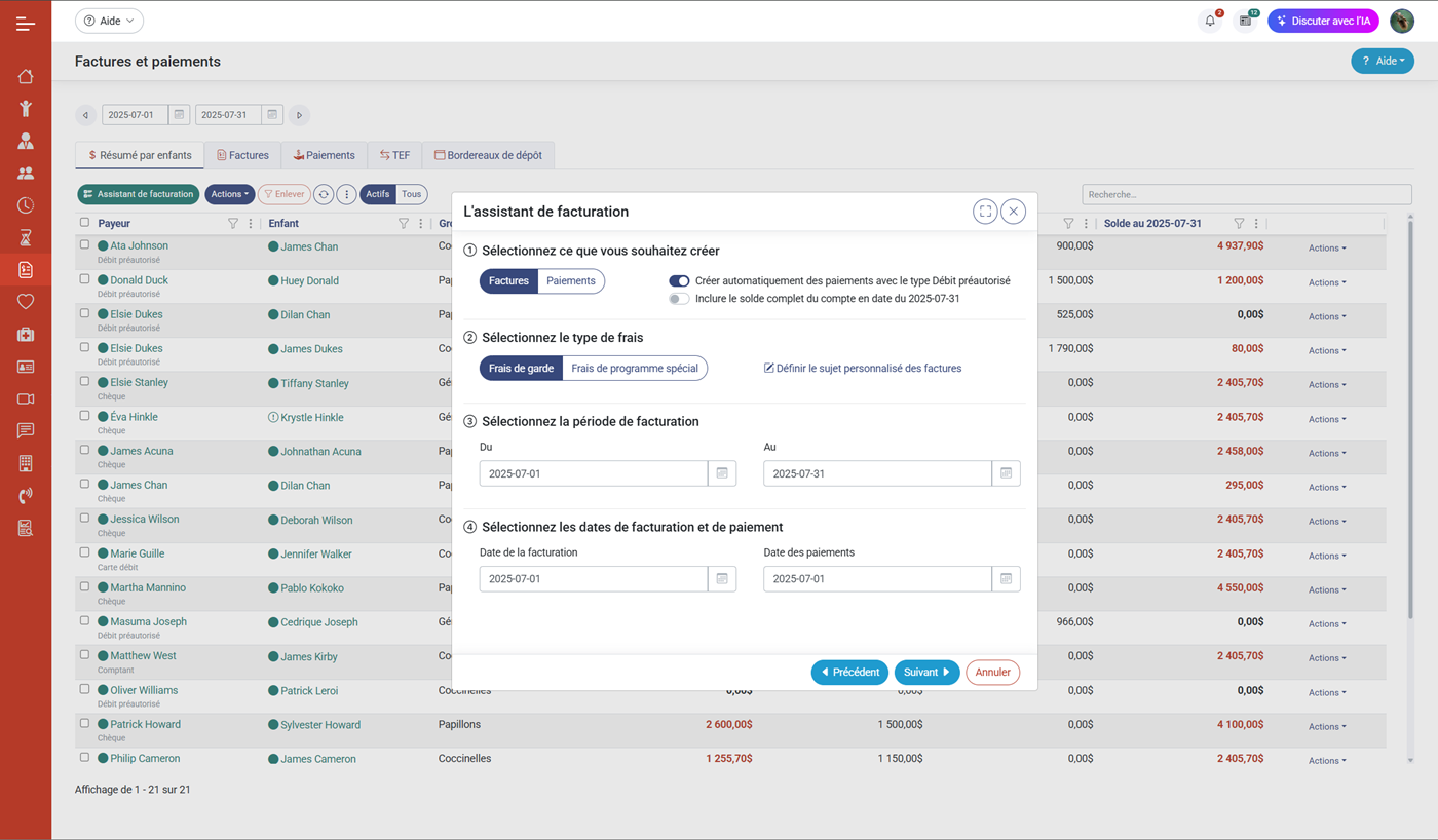 Facturation automatique et prélèvements préautorisés