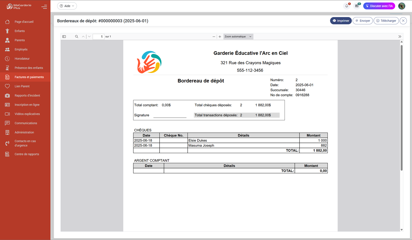 MaGarderie Plus Facturation automatique et prélèvements préautorisés