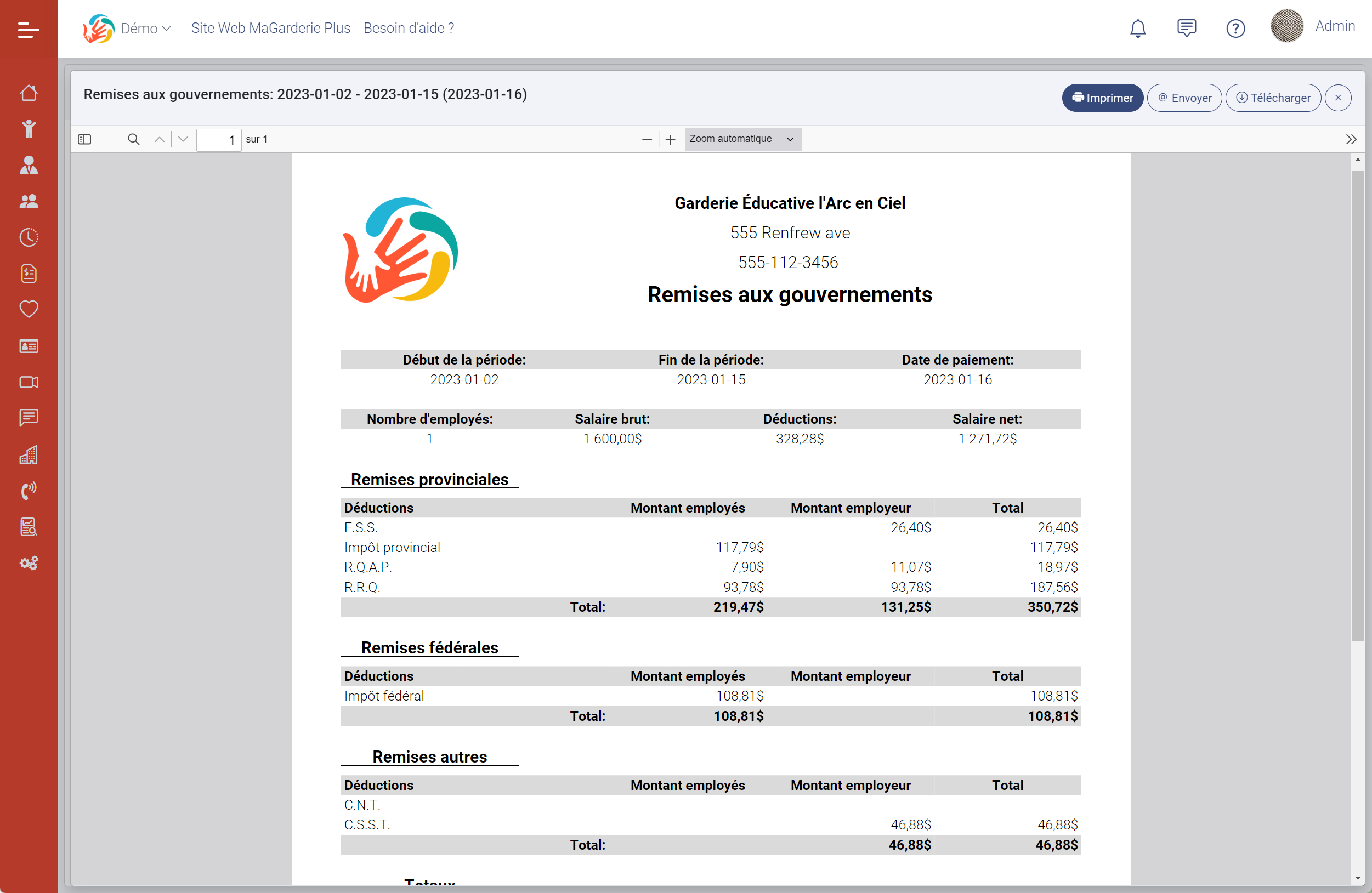 MaGarderie Plus paie